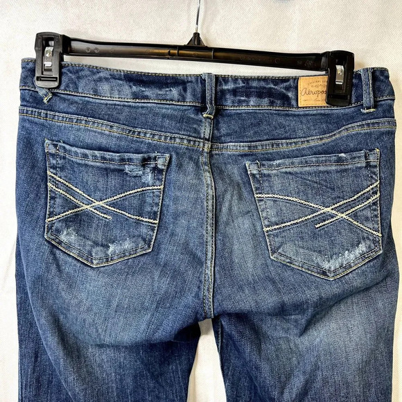 Aeropostale Bayla‎ Mid Wash Destructed Skinny Jean Size 8R - Picture 4 of 8